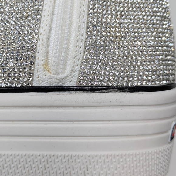 Steve Madden Berker Rhinestones High Top Platform Side Zip Women's Size 10 - Picture 8 of 8